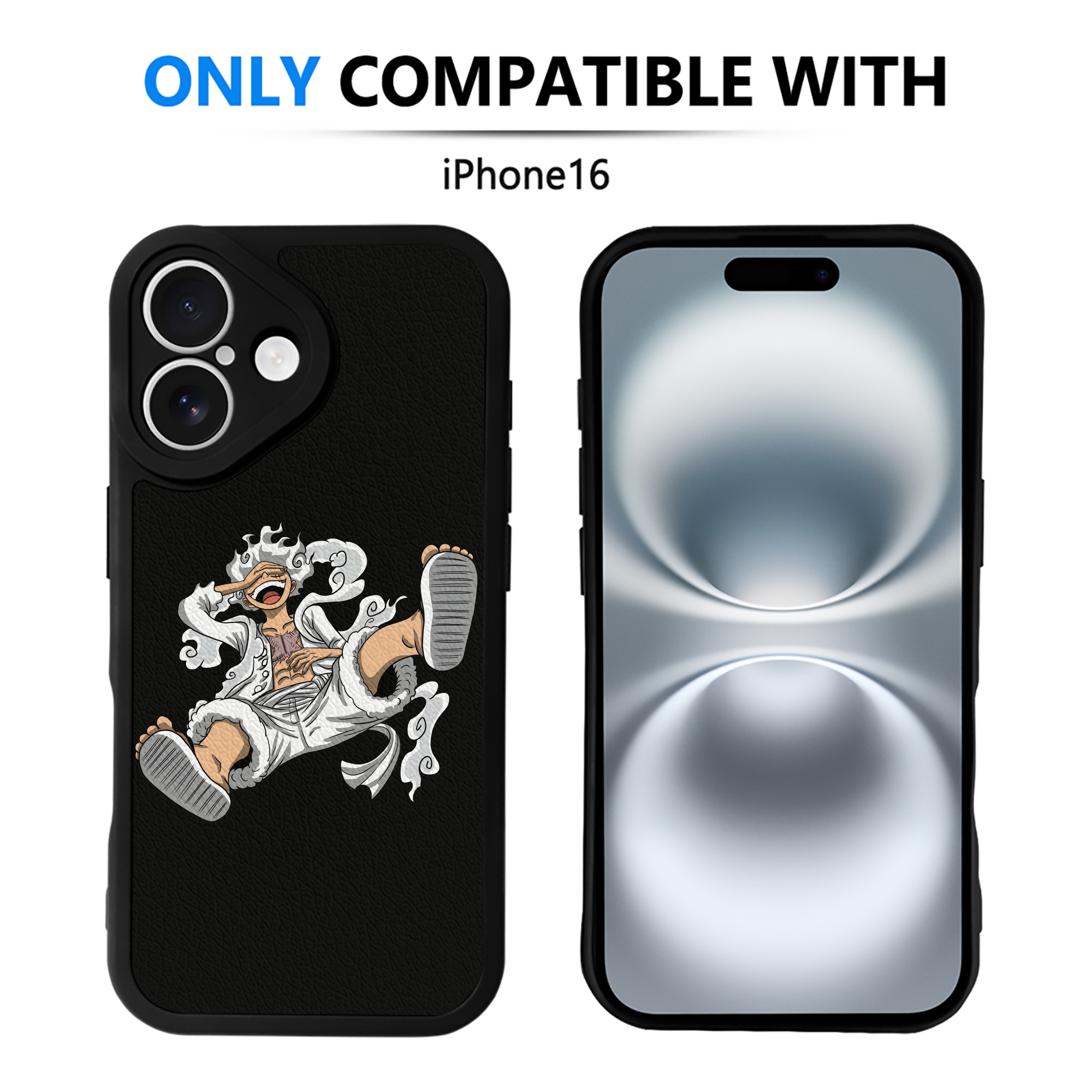 （画像用） ワンピース モンキー・D・ルフィ ONE PIECE Monkey D. Luffy 【iPhone 16シリーズ対応】シリコンスマホケース（レザー調） 材質：シリコン